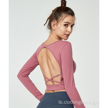 Sexy Backless Yoga Hemden Open Back